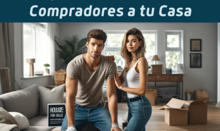 Una pareja joven y atractiva de entre 20 y 30 años está organizando el interior de su casa para atraer compradores para su casa en venta. Están limpiando, ordenando y colocando los muebles para crear un espacio acogedor y atractivo. El hombre tiene cabello castaño corto, es alto y está en forma, viste jeans y una camiseta informal. La mujer tiene el pelo rubio hasta los hombros, es delgada, viste una camiseta sin mangas y jeans. Están en la sala de estar, reorganizando los muebles y limpiando los artículos personales para que el espacio luzca neutral y acogedor. Un pequeño cartel con la URL: https://www.vendermicasa.org/ está colocado sobre la mesa de café. La pareja parece concentrada en el proceso de organización. Formato de imagen horizontal.