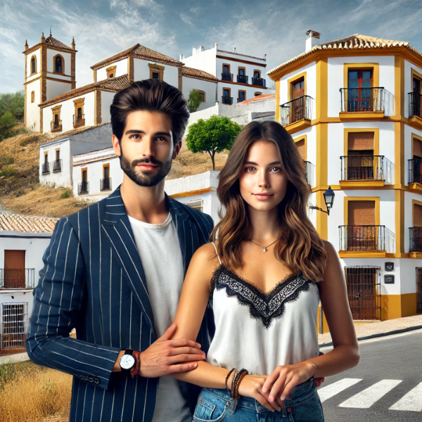 Imagen hiperrealista de una pareja joven y atractiva que quiere vender su casa en Algar, Comarca de la Sierra de Cádiz, Cádiz, España. La escena tiene un aspecto contemporáneo y realista, con edificios tradicionales de la zona mezclados con estructuras más modernas. La imagen es fresca, fotográfica y de alta calidad en Full HD, con colores vibrantes. La pareja está delante de su casa, que mezcla elementos arquitectónicos tradicionales andaluces con toques modernos, bajo un cielo claro y brillante.
https://www.vendermicasa.org/