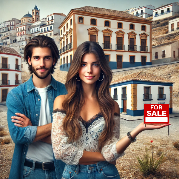 Imagen hiperrealista de una pareja joven y atractiva que quiere vender su casa en Algodonales, Sierra de Cádiz, Cádiz, España. La escena parece actual y real, con una mezcla de edificios tradicionales de la zona con estructuras más modernas. La imagen es fresca, de alta calidad y fotográfica en Full HD, con colores vibrantes. La pareja está de pie delante de su casa, que mezcla elementos arquitectónicos tradicionales y contemporáneos, captando la sensación auténtica de la ciudad sin ningún ambiente bucólico o brumoso.
https://www.vendermicasa.org/