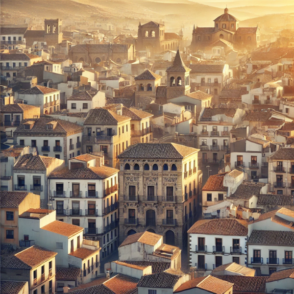 Imagen hiperrealista de edificios típicos de Cáceres, España, que parezca una escena actual y real de la ciudad. La imagen debe combinar edificios tradicionales de la zona con estructuras más modernas. Capta el paisaje arquitectónico único de Cáceres con una mezcla de elementos históricos y contemporáneos.
https://vendermicasa.org/