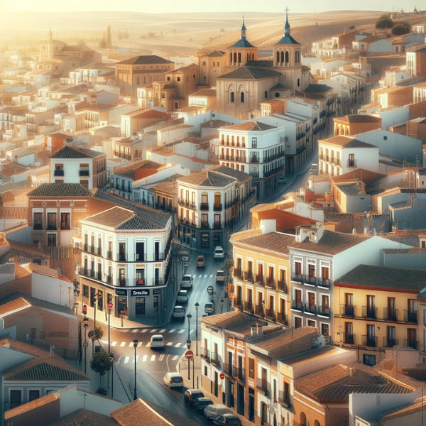 Imagen hiperrealista de edificios típicos de Ciudad Real, España, que capta una visión actual y realista de la ciudad. La escena incluye una combinación de edificios tradicionales característicos de la zona y estructuras modernas. La imagen muestra la mezcla de arquitectura histórica y contemporánea de Ciudad Real.
https://vendermicasa.org/