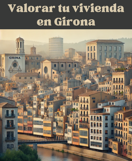 Imagen hiperrealista de edificios típicos de Girona, España, que parece una foto actual y real de la ciudad. La escena combina edificios tradicionales de la zona con estructuras modernas, captando la mezcla arquitectónica única de Girona. https://vendermicasa.org/