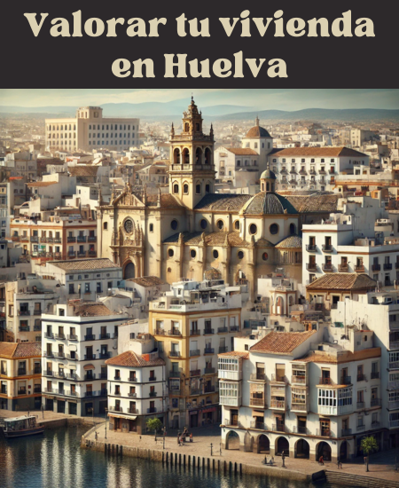 Imagen hiperrealista de edificios típicos de Huelva, España, que se asemeja a una escena actual y real de la ciudad. La imagen presenta una combinación de arquitectura regional tradicional y edificios modernos, captando la mezcla única de lo antiguo y lo nuevo en Huelva. https://vendermicasa.org/