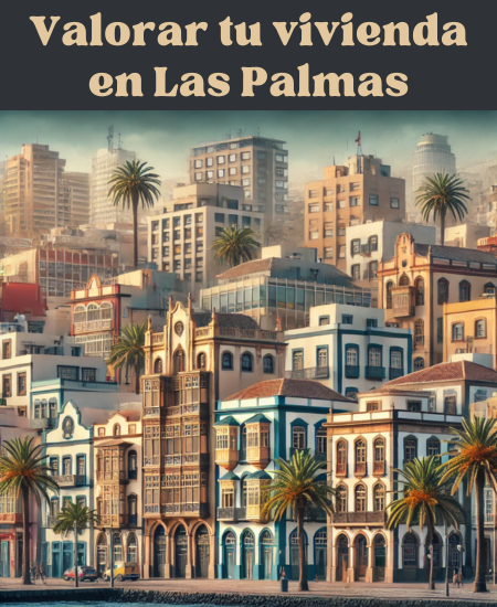 Imagen hiperrealista de edificios típicos de Las Palmas, Islas Canarias, España, que muestra claramente el carácter único de la región. La escena muestra una combinación de arquitectura tradicional canaria con sus elementos distintivos, junto a edificios modernos. La imagen capta la esencia de las Islas Canarias con palmeras, fachadas coloridas y un ambiente vibrante, mezclando estilos históricos y contemporáneos en una relación de aspecto cuadrada. https://vendermicasa.org/