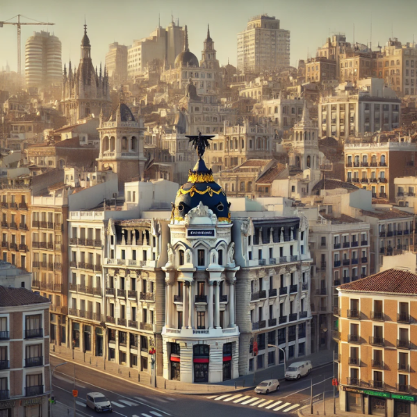 Imagen hiperrealista de edificios típicos de Madrid, España, que aparece como una fotografía actual y real de la ciudad. La escena presenta una combinación de edificios tradicionales de la zona con estructuras más modernas, captando la mezcla arquitectónica única que caracteriza a Madrid.
https://vendermicasa.org/