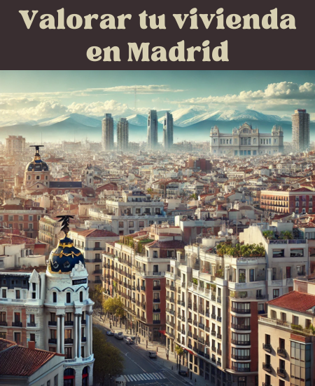 Imagen hiperrealista de edificios típicos de Madrid, España, que aparece como una fotografía actual y real de la ciudad. La escena presenta una combinación de edificios tradicionales de la zona con estructuras más modernas, captando la mezcla arquitectónica única que caracteriza a Madrid. https://vendermicasa.org/