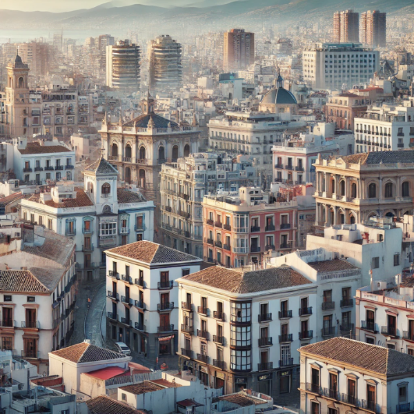 Imagen hiperrealista de edificios típicos de Málaga, España, con una mezcla de arquitectura tradicional y moderna. La escena capta la esencia de la ciudad con sus edificios característicos, mezclando estructuras históricas con diseños contemporáneos. La imagen debe parecer una vista real y actual de Málaga.
https://vendermicasa.org/