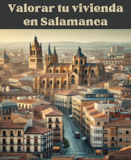 Imagen hiperrealista de edificios típicos de Salamanca, España, con una mezcla de estructuras tradicionales y modernas. La escena parece una vista actual y realista de la ciudad, mezclando arquitectura histórica con edificios contemporáneos, captando la esencia única de Salamanca. https://vendermicasa.org/