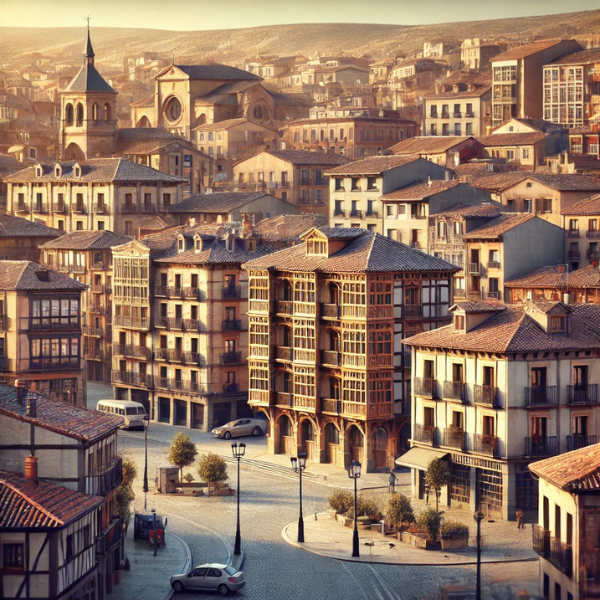 Imagen hiperrealista de edificios típicos de Soria, España, con una mezcla de estructuras tradicionales y modernas. La escena parece una vista actual y real de la ciudad, mostrando la singular mezcla arquitectónica de elementos históricos y contemporáneos característica de Soria. La imagen capta la esencia de Soria con sus característicos edificios y paisaje urbano.
https://www.vendermicasa.org/