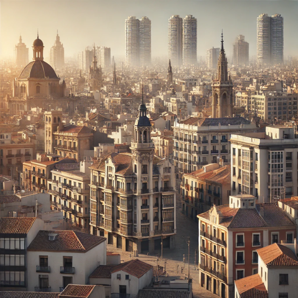 Imagen hiperrealista de edificios típicos de Valencia, España, que parece una foto actual y real de la ciudad. La escena debe combinar edificios tradicionales de la zona con estructuras más modernas, mostrando la mezcla arquitectónica única de Valencia.
https://www.vendermicasa.org/