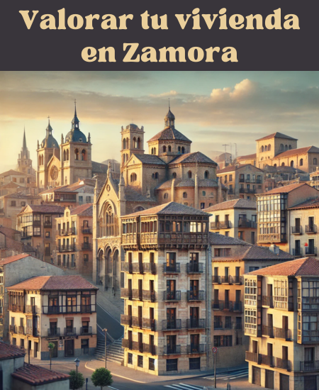 Imagen hiperrealista de edificios típicos de Zamora, España, con una mezcla de arquitectura tradicional y moderna. La escena debe parecer una imagen real y actual de la ciudad, con edificios característicos de la zona. La imagen capta el paisaje arquitectónico único de Zamora con un equilibrio de elementos históricos y contemporáneos. https://www.vendermicasa.org/