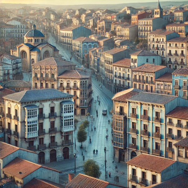 Imagen hiperrealista de edificios típicos de Zamora, España, con una mezcla de arquitectura tradicional y moderna. La escena debe parecer una imagen real y actual de la ciudad, con edificios característicos de la zona. La imagen capta el paisaje arquitectónico único de Zamora con un equilibrio de elementos históricos y contemporáneos.
https://www.vendermicasa.org/